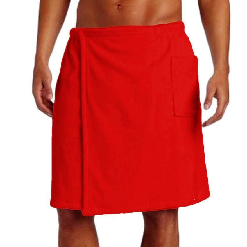 Velcro Bath Towel Men's With Pocket