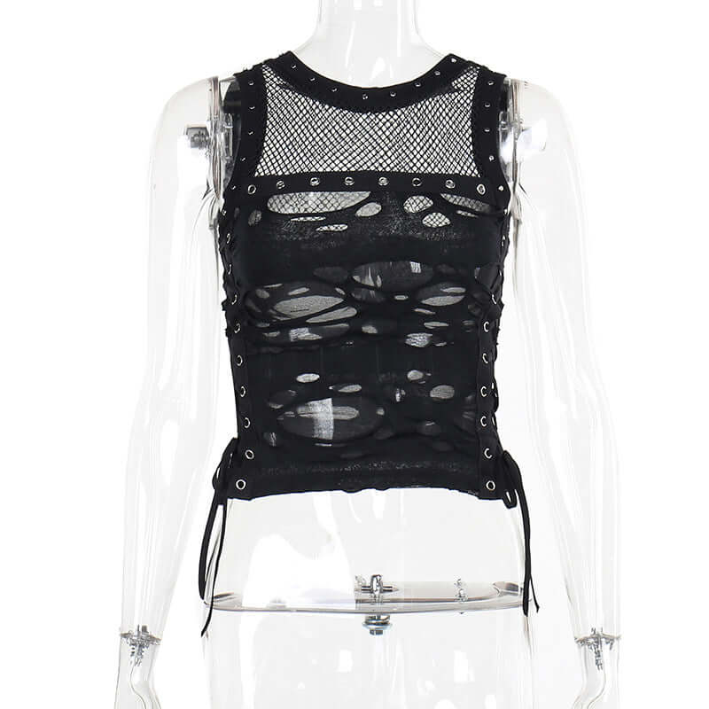 Punk Goth Mesh Top