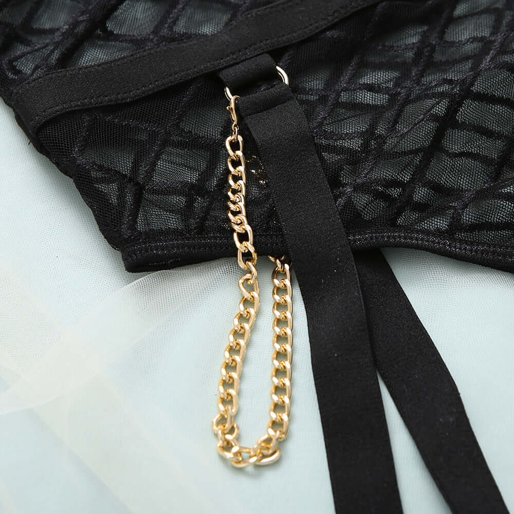 Michelle Gold Chained Bodysuit Set