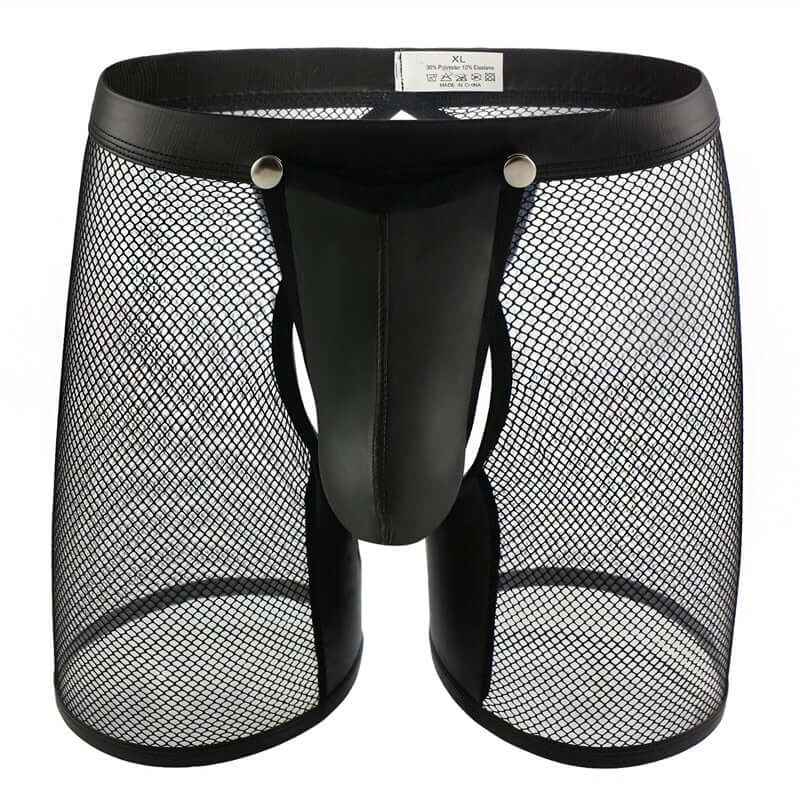 Drop Button Long Mesh Boxer Brief