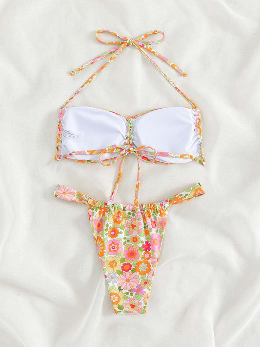 Floral Curtain Cheeky Bikini