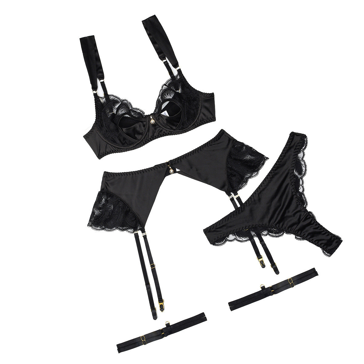 Feather Laced Four-piece Set