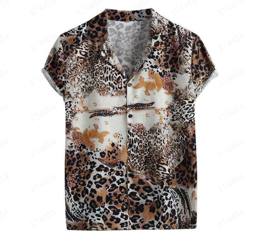 Leopard Print Designer Button Down