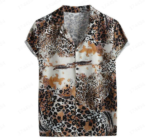 Leopard Print Designer Button Down
