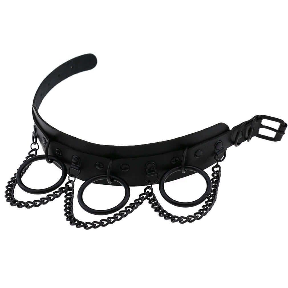 Punk Leather Chain Necklace