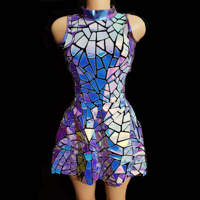 Sexy Reflective Metallic Piece Dress
