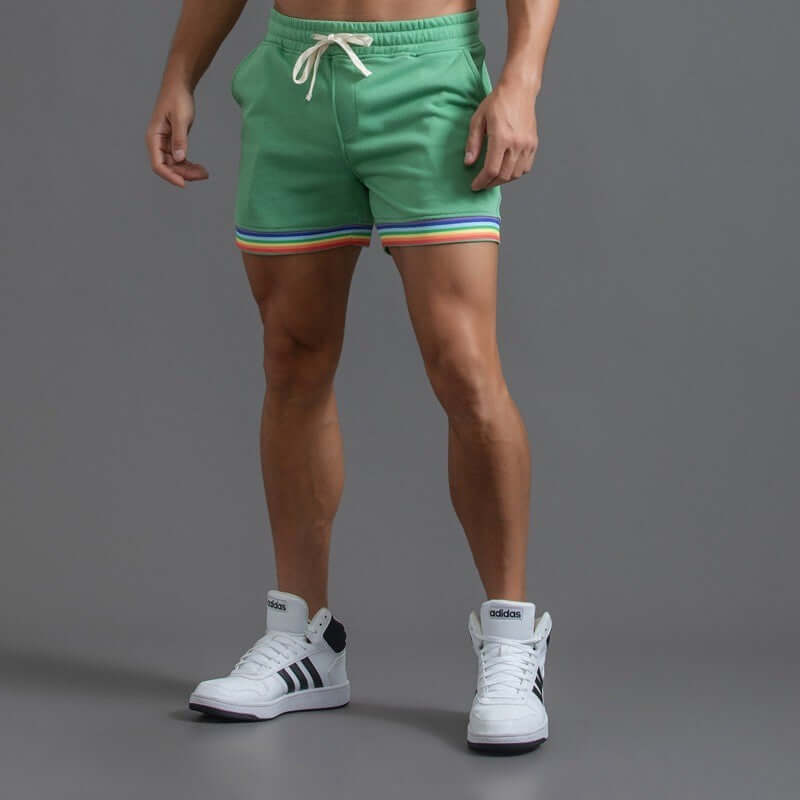 Sweat Workout Shorts Rainbow Trim