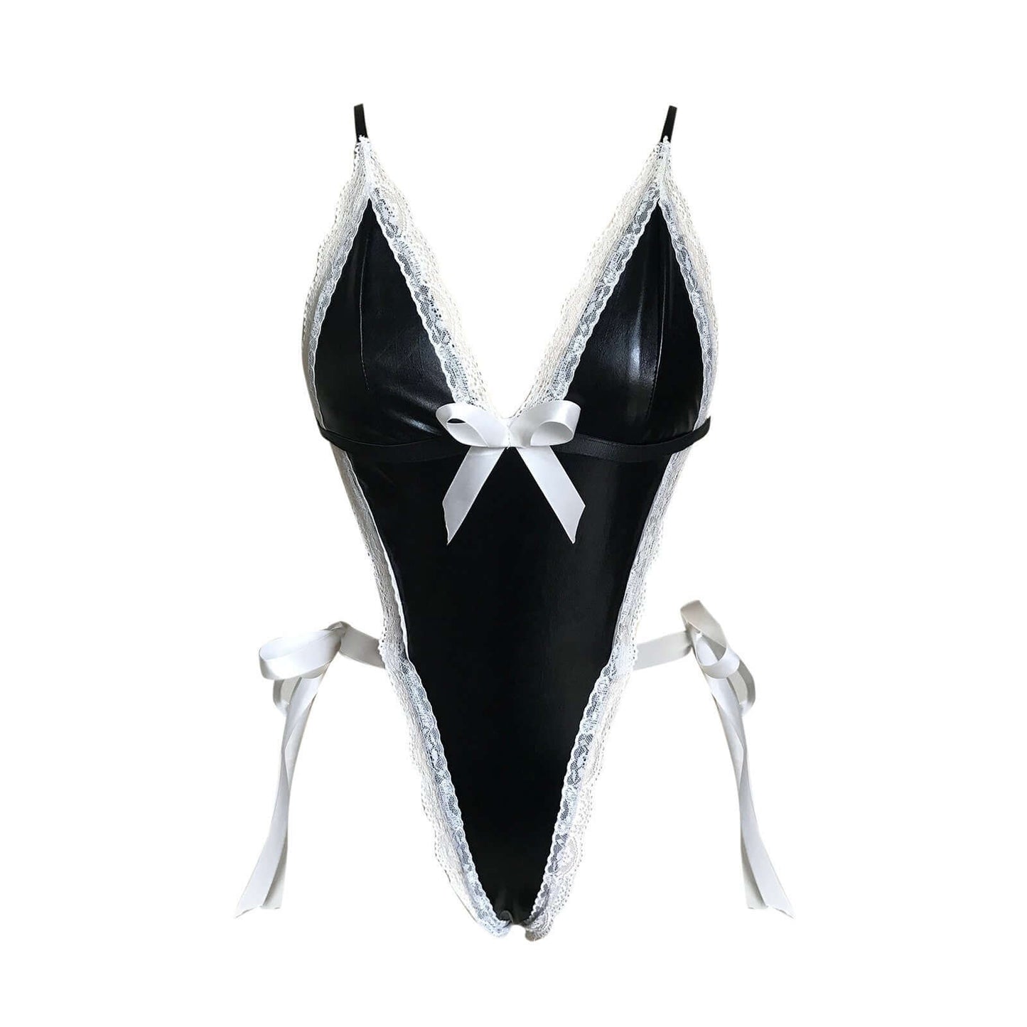 Sexy Patent Leather Maid Costume