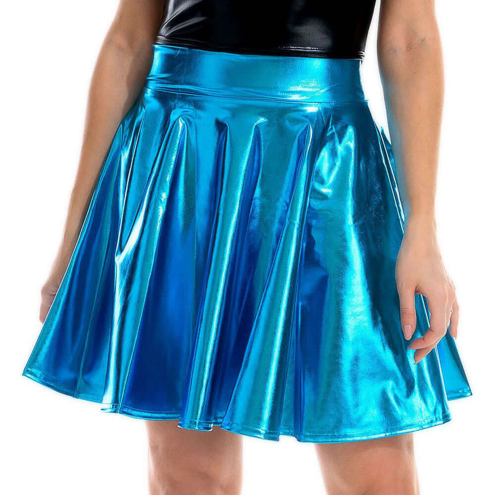 Pleated Metallic Skirt