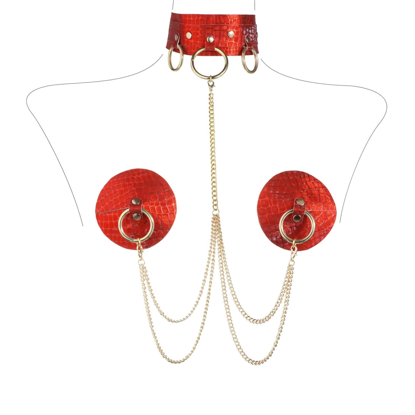 Neck Collar Pasties Chain Set
