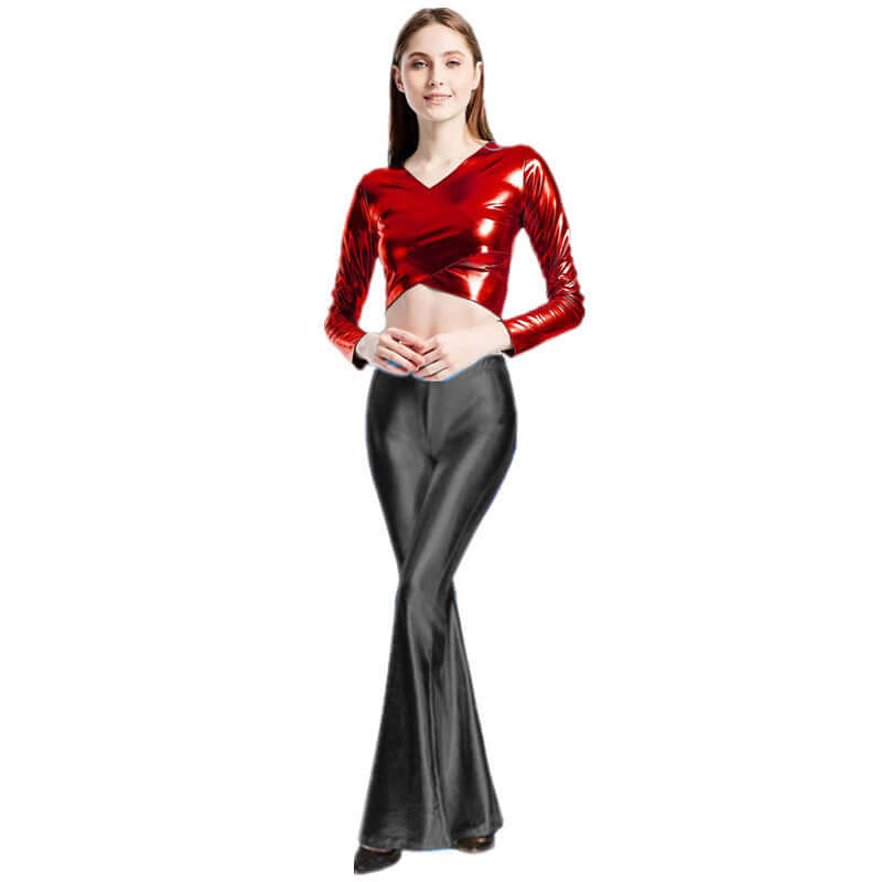 Metallic Glitter Bell Bottoms