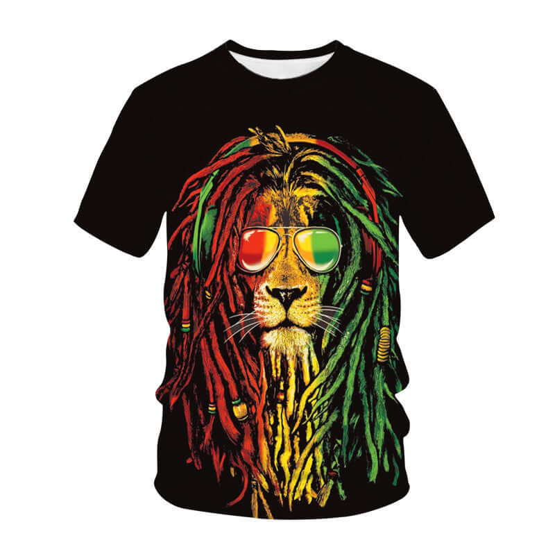 Rasta Print Short-sleeved T-shirt