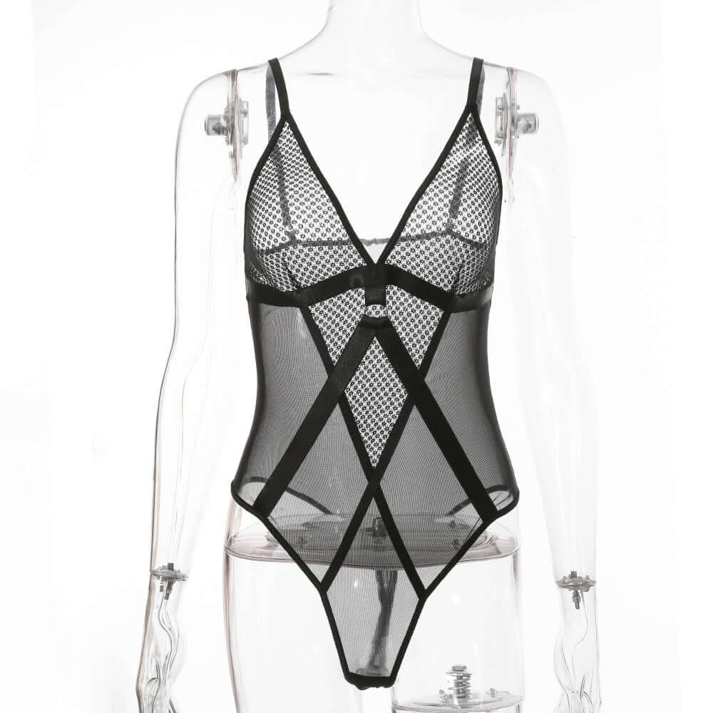 Mesh Stitching Bodysuit