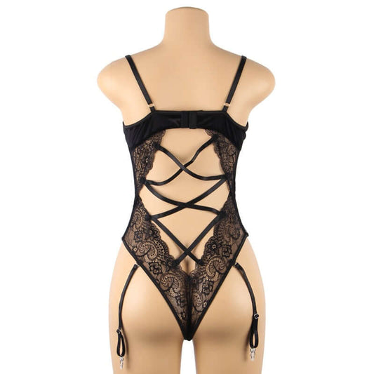 Garter Set Lace Underwire Bodysuit (M-5XL)