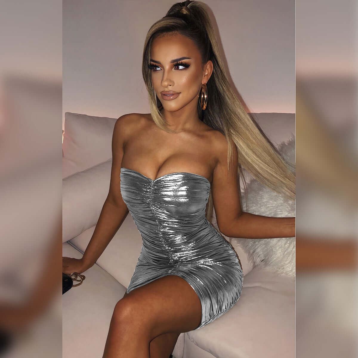 Metallic Hip Dress