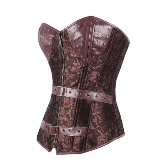 Brown Leather Steampunk Corset