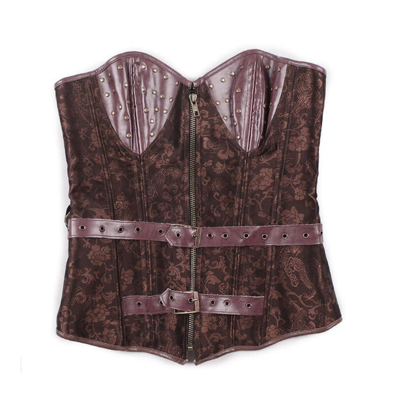 Brown Leather Steampunk Corset