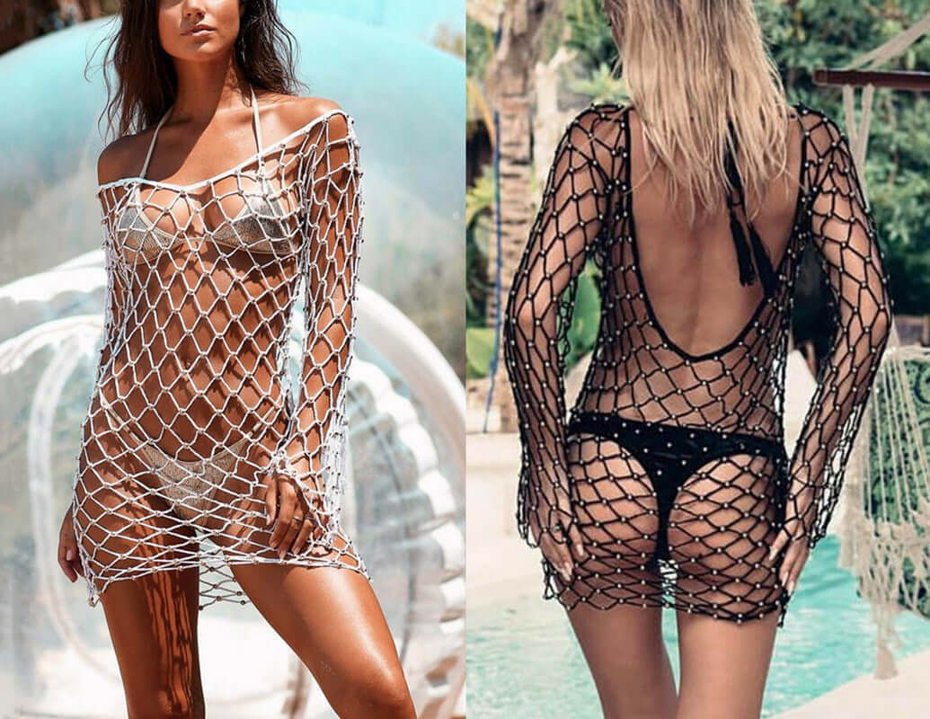 Rhinestone Studded Mesh Cover