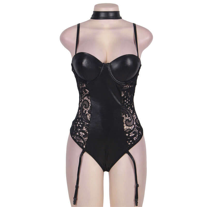 Plus One-piece Garter Bodysuit