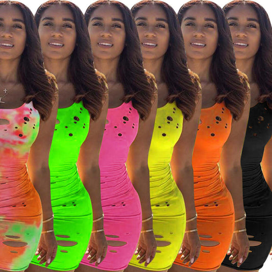 Distressed Nightclub Dress - Ripped