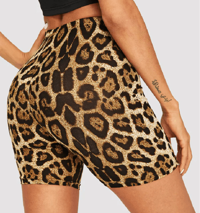 Leopard Print Yoga Shorts