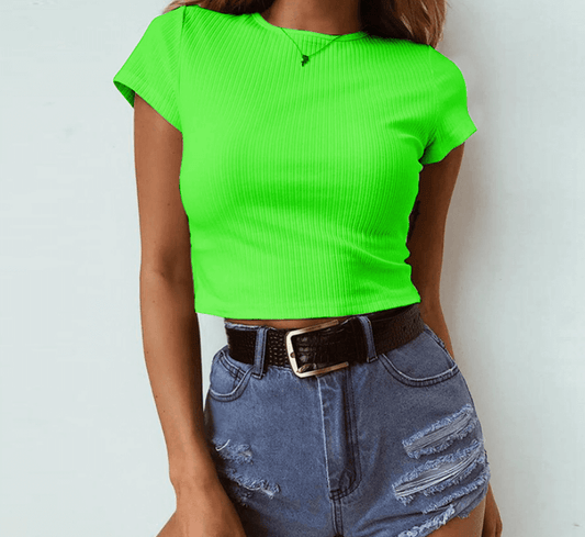 Neon Knitted Crop Top