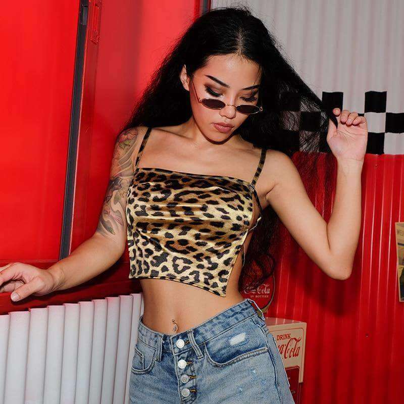Leopard Side Boob Tank Top
