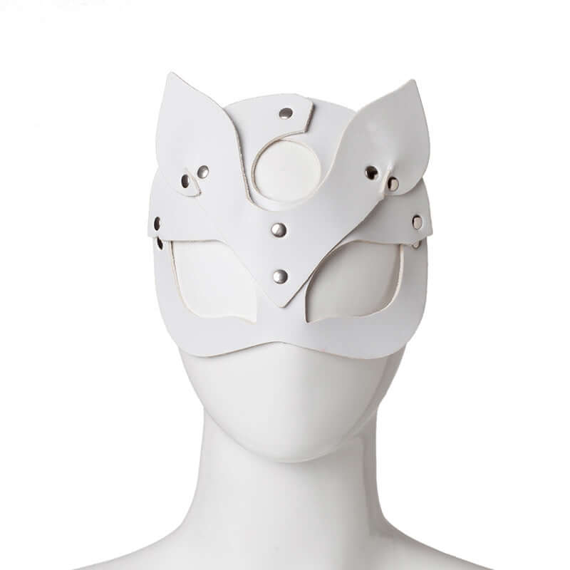Black Leather Rivet Mask (Stud or Rhinestone)