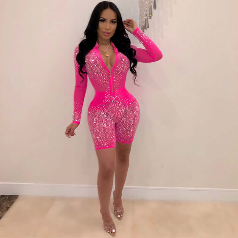 Sexy Long Sleeve Mesh Bodysuit