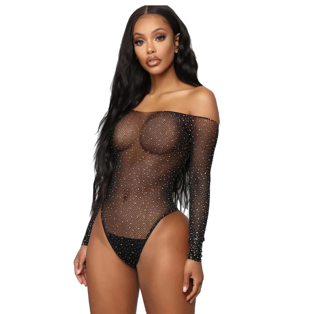 Off Shoulder Long Sleeve Bodysuit