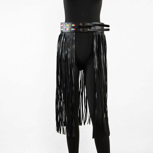 Metallic Fringe Skirt