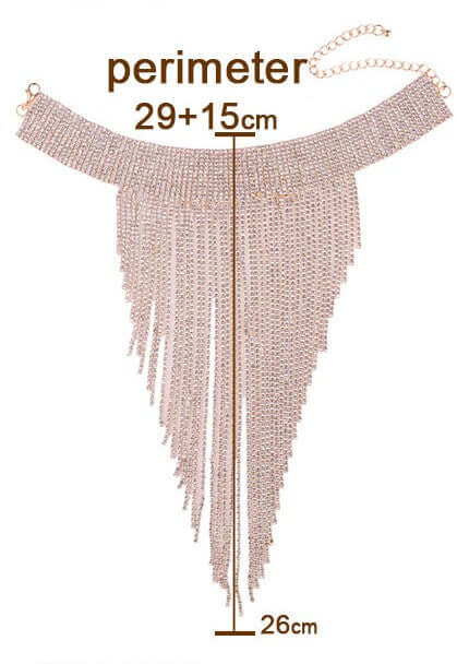 Long tassel Rhinestone necklace (Rose and Silver)