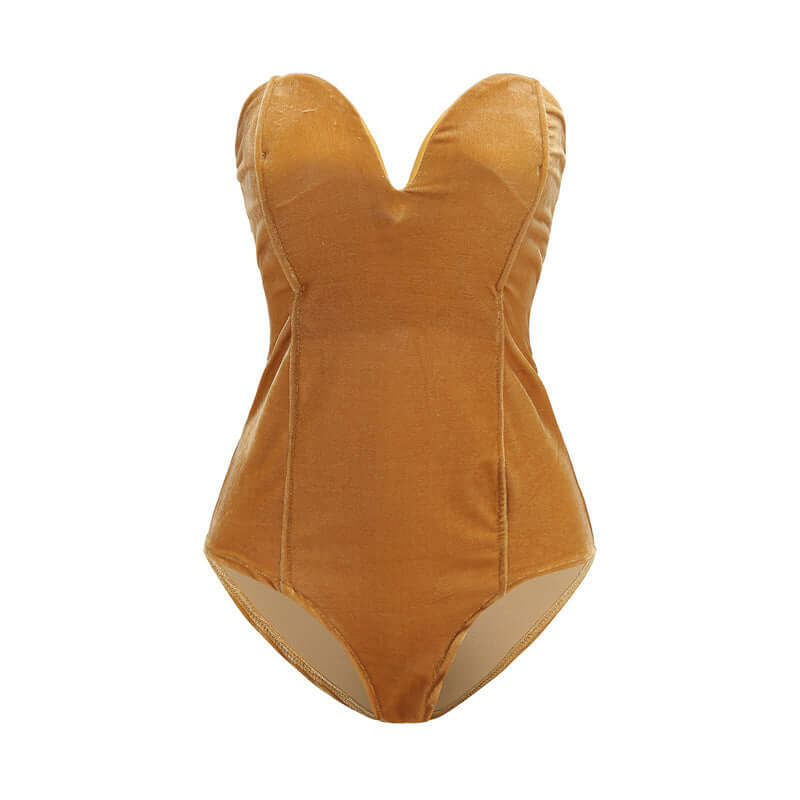 Velvet Sexy Tube Top Suit