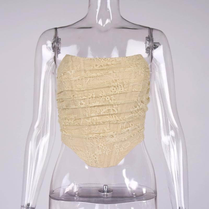 Lace Herringbone Corset Top