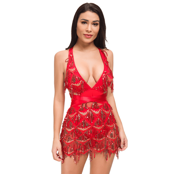 Halter Sequin Dress