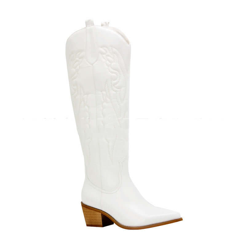 Women's Vintage Chunky Heel Cowboy Boots
