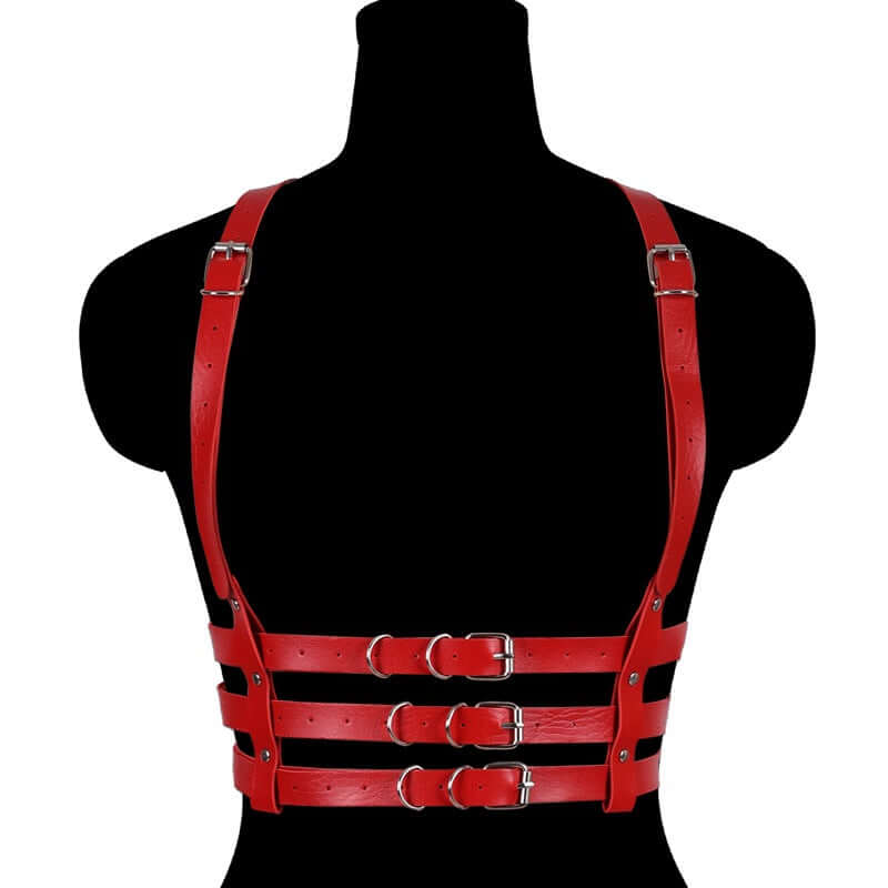 Red Leather Chest Harness