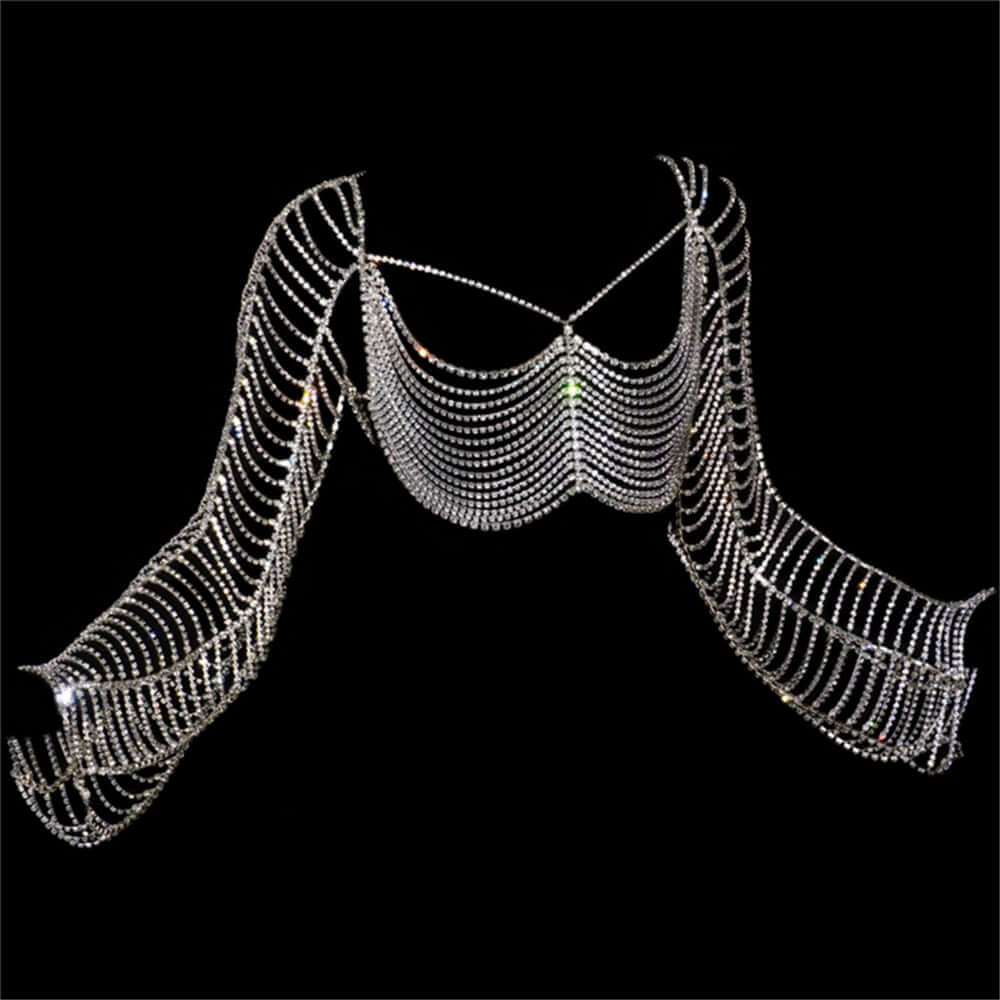 Gold or Silver Rhinestone Body Chain (Set or Separate)
