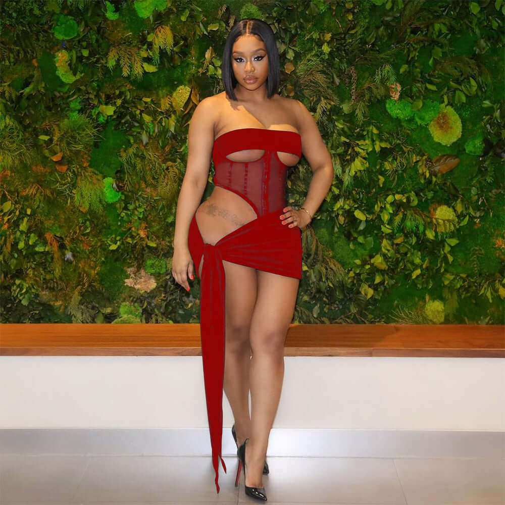 Women's Mesh Midsection Dress