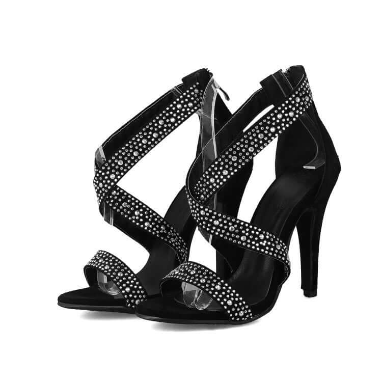 Rhinestone Cross Up Stiletto