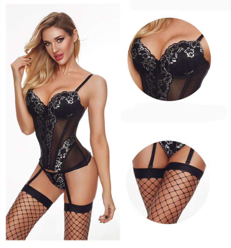 Silver Lining 3 Piece Fishnet Set