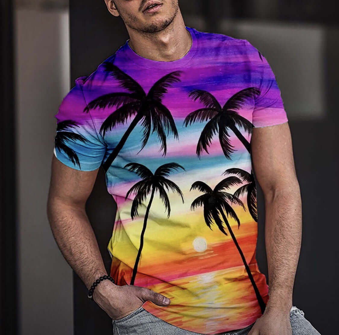 Beach 3D Printing T-shirt