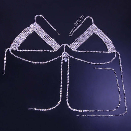 Rhinestone Chest Chain