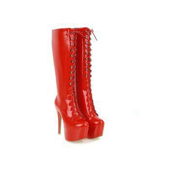 Super High Heel Lace Boots