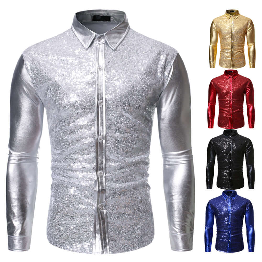 Sequin Button Down