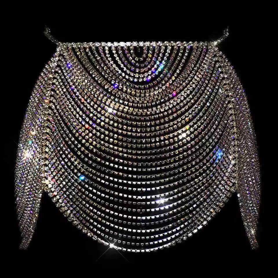 Gold or Silver Rhinestone Body Chain (Set or Separate)