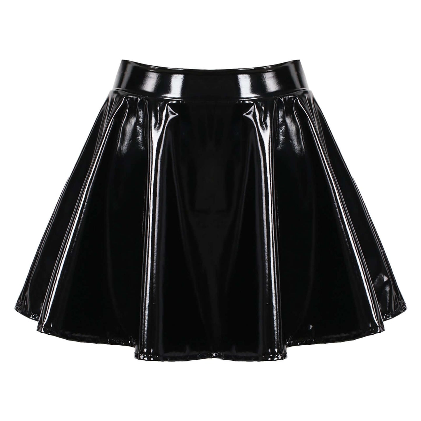 Black or Red Pu Faux Leather Skirt
