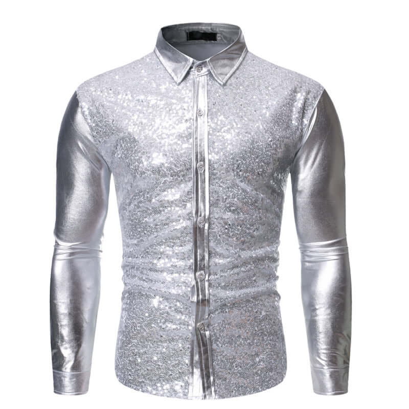 Sequin Button Down