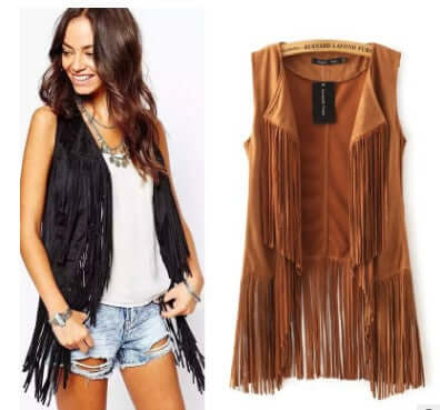 Sleeveless Tassels Fringed Cardigan Vest