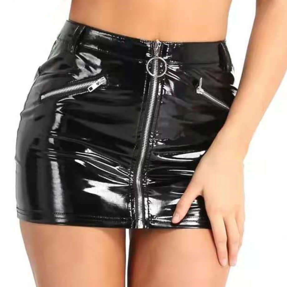High-gloss Patent Leather Skirt